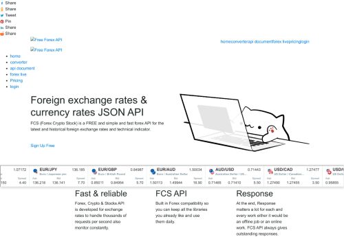 Foreign exchange rates and currency conversion JSON API

