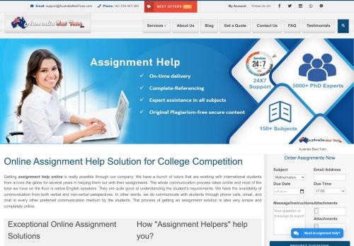 Assignment Help Online | Solution with Assessment Experts
