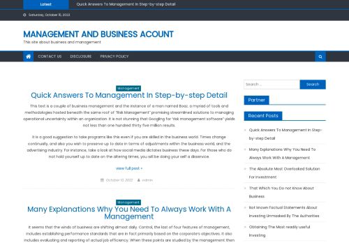Management and Business Acount – This site about business and management