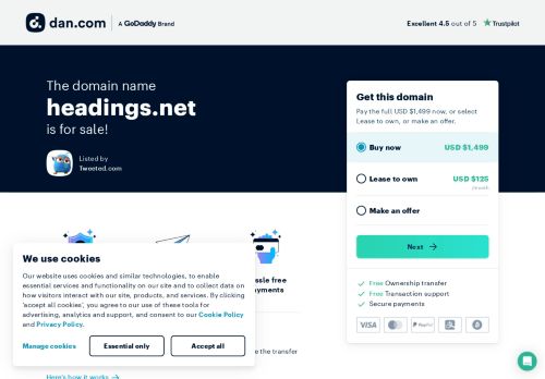 The domain name headings.net is for sale | Dan.com