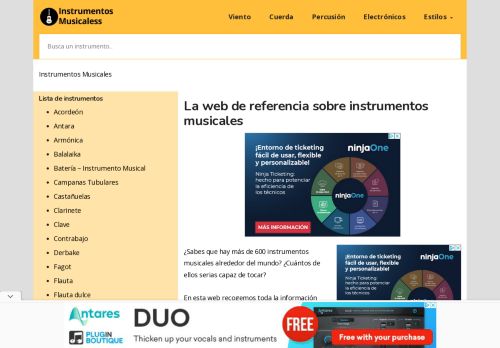 ? La web de referencia sobre instrumentos musicales