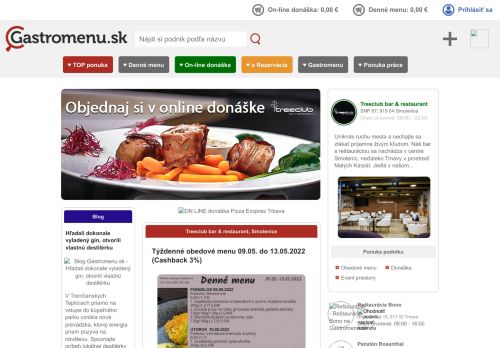 Gastromenu.sk - reštaurácie, denné menu, ra?ajkové menu, obedové menu, ve?erné menu, on-line donáška, on-line rezervácia, akcie 