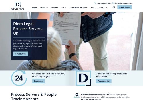 Process Servers UK | People Tracing Agents | Diem Legal