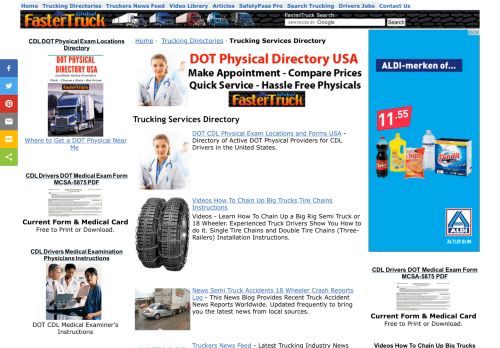 Trucking Services Directory | Truck Driver Resources Tools | Trucker News Information