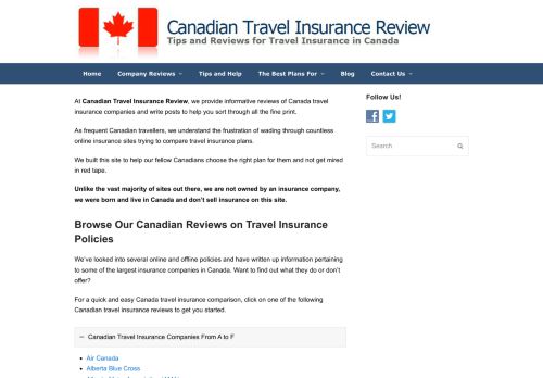 Canadian Travel Insurance Reviews

