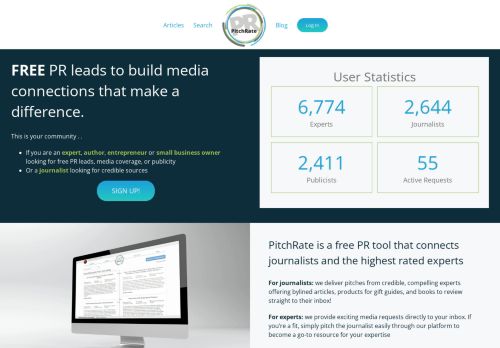 Free PR Leads - PitchRate PR Community for Experts and Journalists