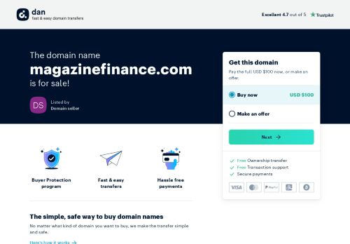 The domain name magazinefinance.com is for sale