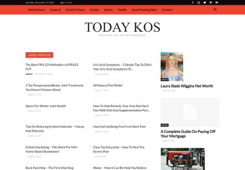 TODAY KOS - The Most Popular Articles Share Blog