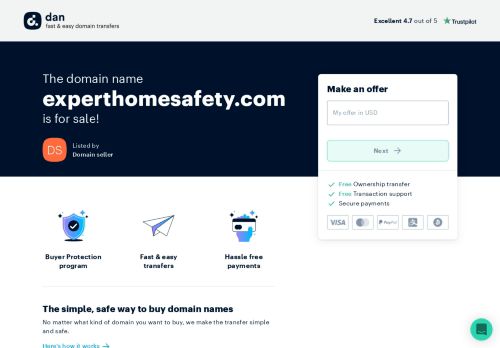 The domain name experthomesafety.com is for sale | Dan.com
