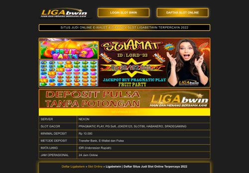 LIGABETWIN : Agen Judi Bola Online | Casino Online | Daftar Slot Pulsa Online Terbaik