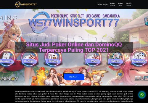 Situs Judi Poker IDN Online TOP Indonesia | Winsport77