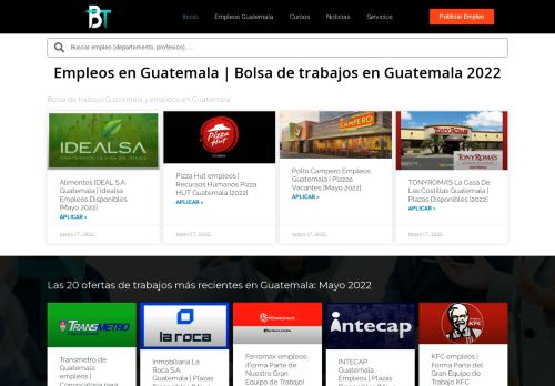 Bolsa de TRABAJO Y EMPLEO en Guatemala MAYO 2022