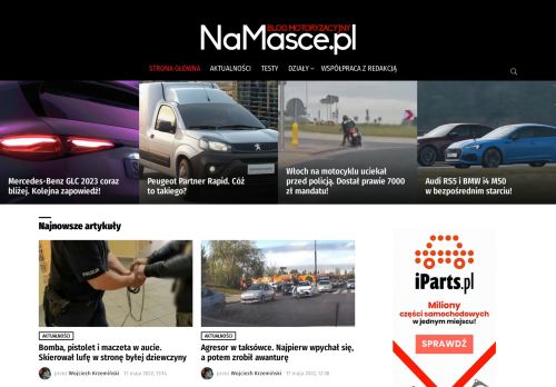 NaMasce - Jeden z najbardziej rozbudowanych blogów motoryzacyjnych w Polsce. Na jego ?amach znajdziesz m.in.: testy, aktualno?ci, porady, samochody u?ywane, silniki, tuning.