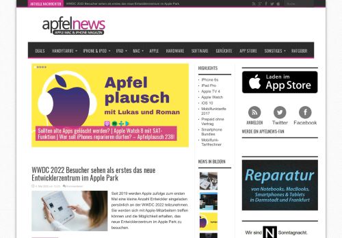 Apfelnews - Apple News Blog, iPhone, iPad, Mac & vieles mehr