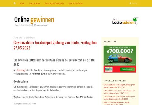 Onlinegewinnen.info ? ? » Geld, Gold, Lotto & Gewinnspiele.