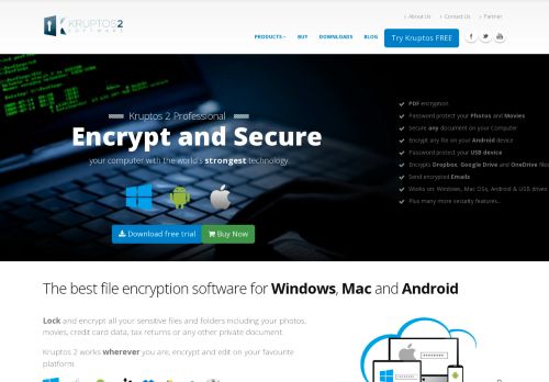 File encryption for your Windows, Mac or Android device
