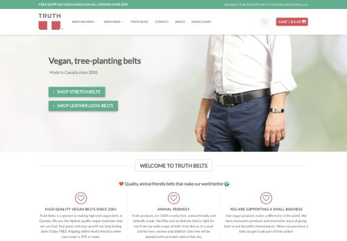 Vegan Belts & Fashion Accessories for Men & Women | Truth Belts