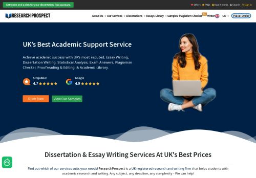 UKs Best Essay and Dissertation Writing Service - Research Prospect