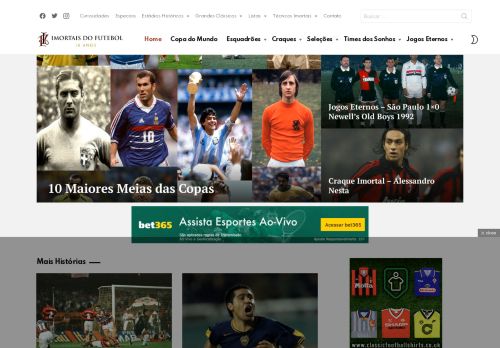 Imortais do Futebol - A maior enciclopédia digital com o melhor da história do futebol mundial.