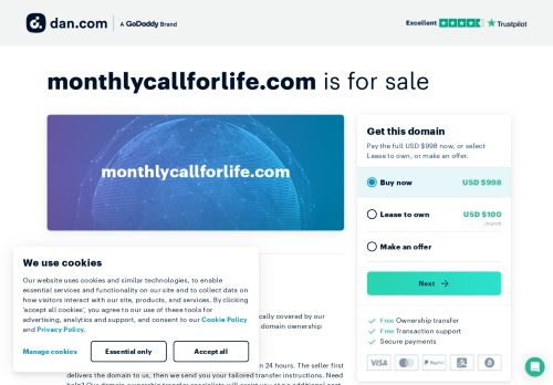 The domain name monthlycallforlife.com is for sale | Dan.com