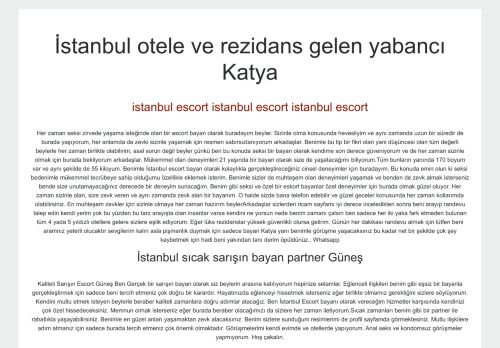 
?stanbul otele ve rezidans gelen yabanc? Katya - Escort Istanbul
