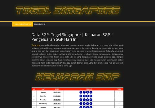 Data SGP: Togel Singapore | Keluaran SGP Prize | Pengeluaran SGP Hari Ini