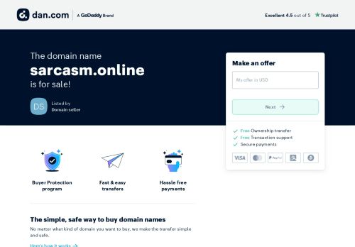 The domain name sarcasm.online is for sale