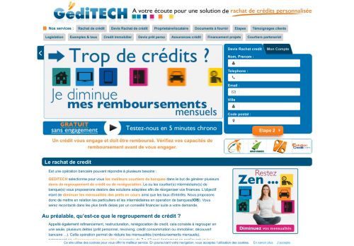 Geditech Rachat de crédit, regroupement de credits en France 