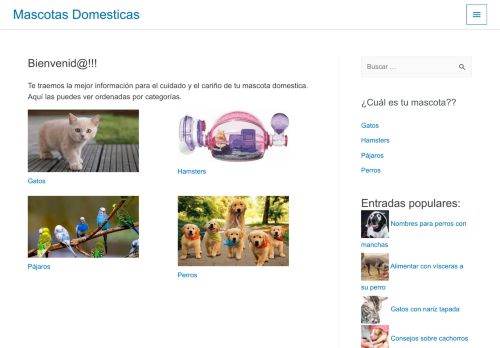 Mascotas Domesticas - Portal sobre el cuidado de las Mascotas