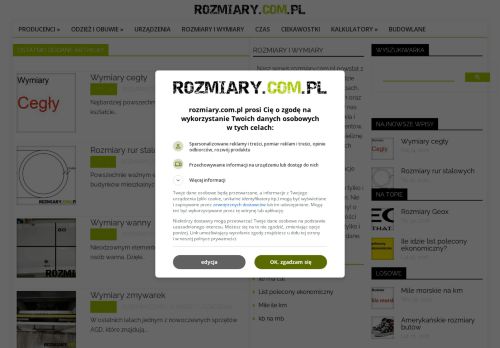 Rozmiary - tabele rozmiarów - rozmiary.com.pl
