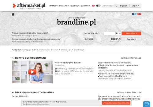Oferta sprzeda?y domeny: brandline.pl