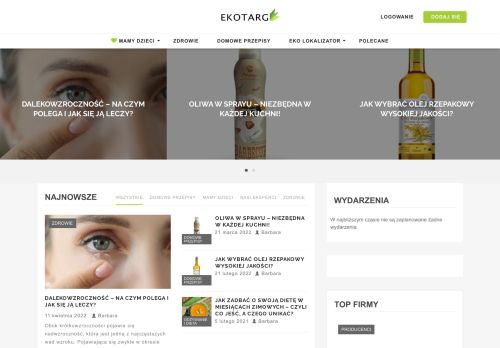 Produkty ekologiczne, regionalne - ekotarg.pl