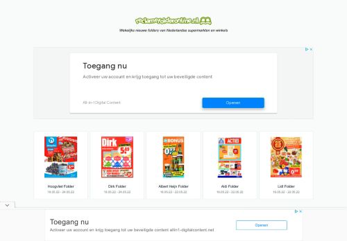 Reclamefolder Online | Wekelijks nieuwe folders van Nederlandse supermarkten en winkels