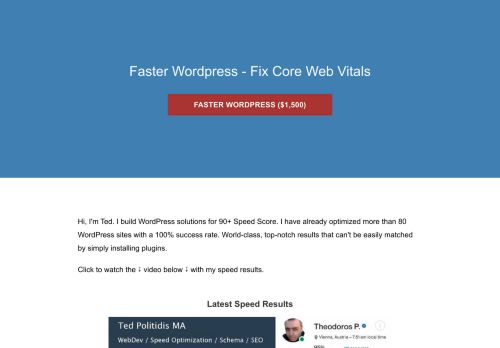Faster Wordpress - Fix Core Web Vitals