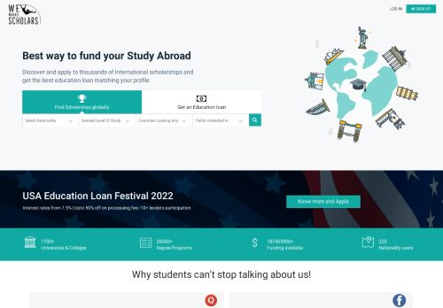 #1 Platform to fund your Study Abroad - Scholarships, Education loan | WeMakeScholars
