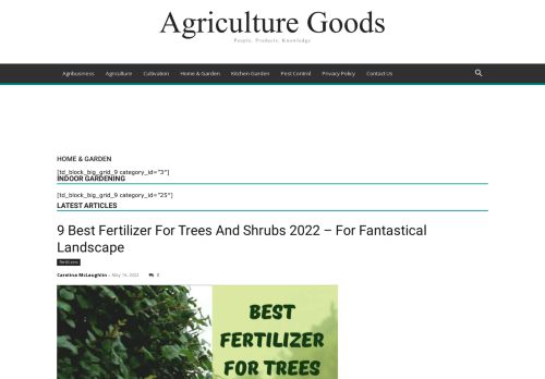 Agriculture Goods - Gardening Magazine 2021
