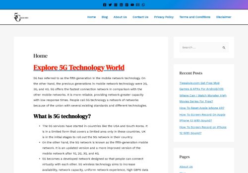5G Tech Info - Explore 5G Technology World - 5G Mobile Phones