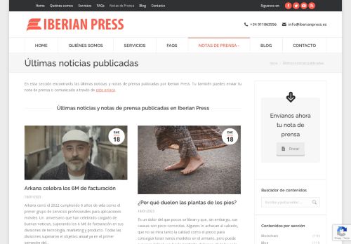Noticias y notas de prensa publicadas | Iberian Press®