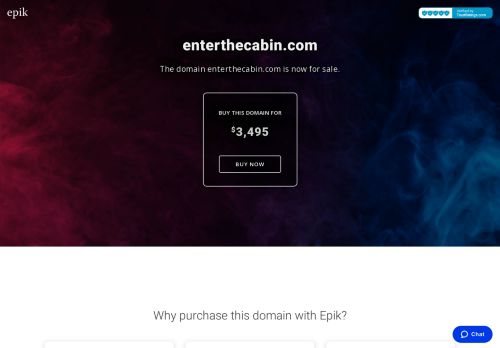 enterthecabin.com domain is for sale | Buy with Epik.com
