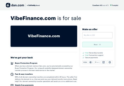 The domain name VibeFinance.com is for sale