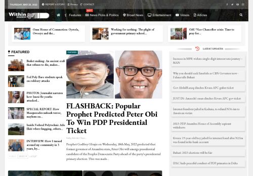 Within Nigeria » Nigeria News Headlines, Entertainment, Viral Topics, Sports, Articles
