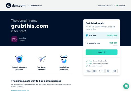 The domain name grubthis.com is for sale | Dan.com