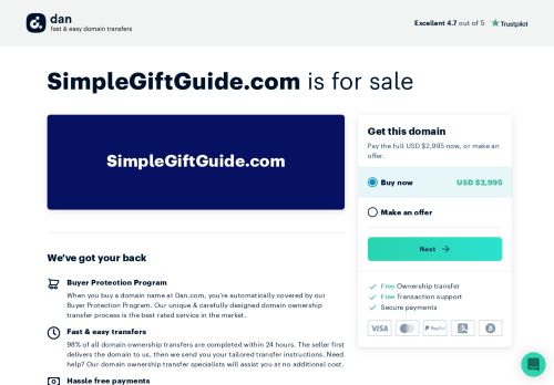 The domain name SimpleGiftGuide.com is for sale | Dan.com