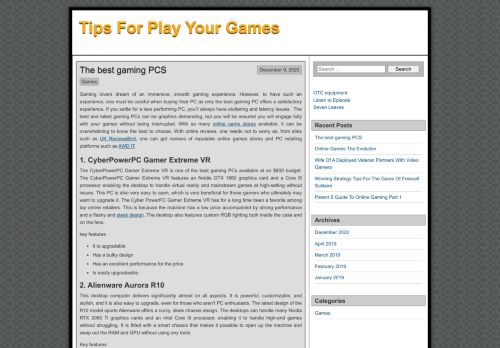 Tips For Play Your Games
