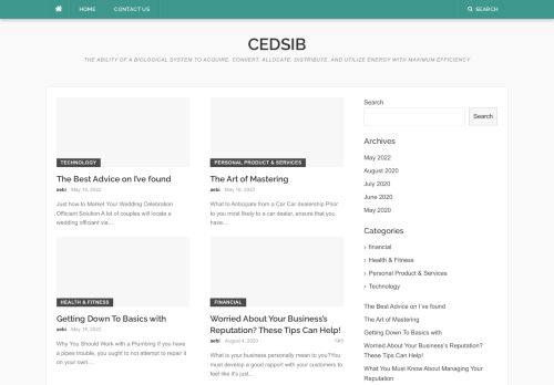 Cedsib – The Ability Of A Biological System To Acquire, Convert, Allocate, Distribute, And Utilize Energy With Maximum Efficiency
