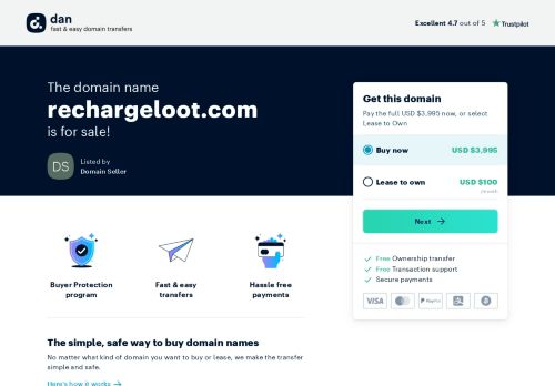 The domain name rechargeloot.com is for sale