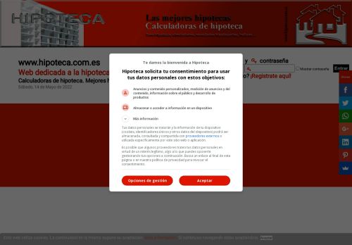 www.hipoteca.com.es. Web dedicada a la hipoteca