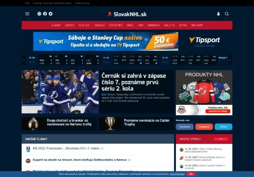 SlovakNHL.sk - NHL, Slováci v NHL, výsledky, novinky, NHL v TV, štatistiky, tabu?ky
