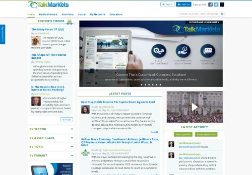 TalkMarkets - Financial Content That is Customized, Optimized, Socialized