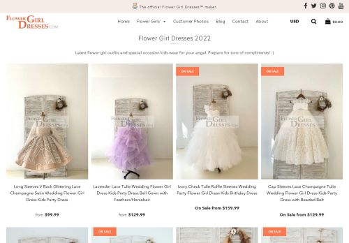 
    Official Flower Girl Dresses Store, Designer Wedding Dresses for Girls
  
